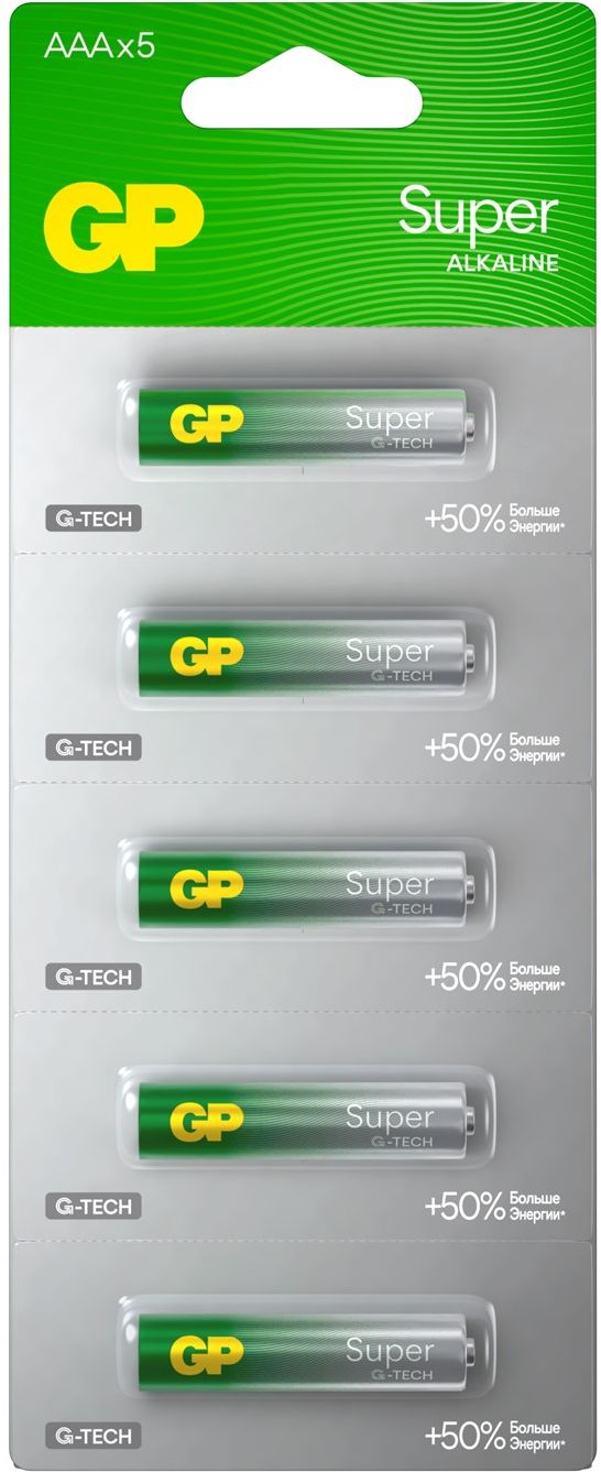 GP - Батарейка Superalkaline LR03 24A (5шт. отрывные) /60 /600