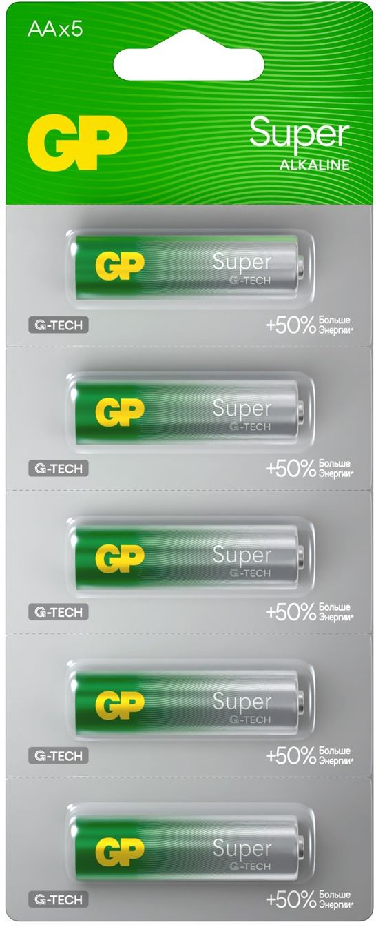 GP - Батарейка Superalkaline LR6 15A (5шт. отрывные) /60 /600