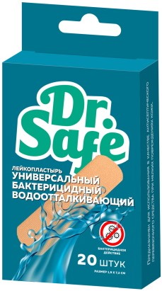 DR.SAFE - Лейкопластырь №20 (размер 1.9х7.2 см.) (20шт. в упак.) /112