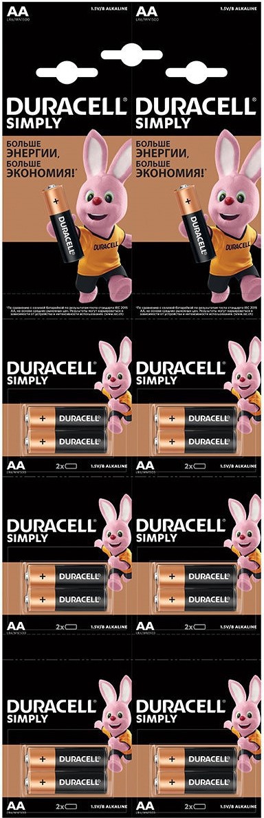DURACELL*** - Батарейка LR6 "ЛЮКС-КОПИЯ" (2шт. на блистере) (12шт. отрывные) /6 /60