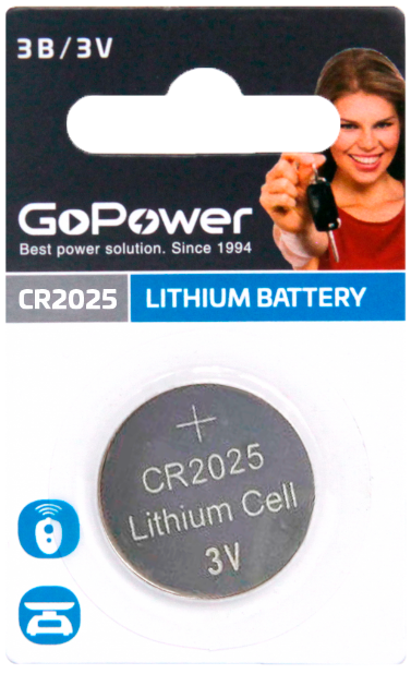 GO POWER - Батарейка Lithium 2025 (1шт. на блистере) /50