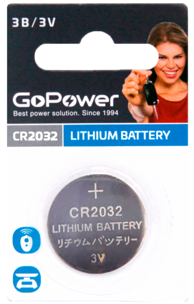 GO POWER - Батарейка Lithium 2032 (1шт. на блистере) /50