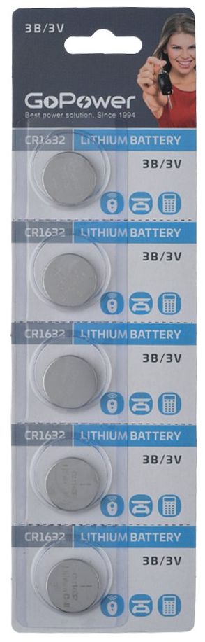 GO POWER - Батарейка Lithium 1632 !!! (5шт. отрывные) /100