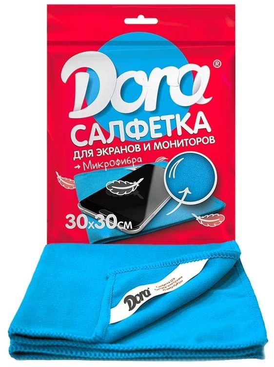 DORA - Салфетка из микрофибры "Для экранов, мониторов и электротехники", 30х30см /45